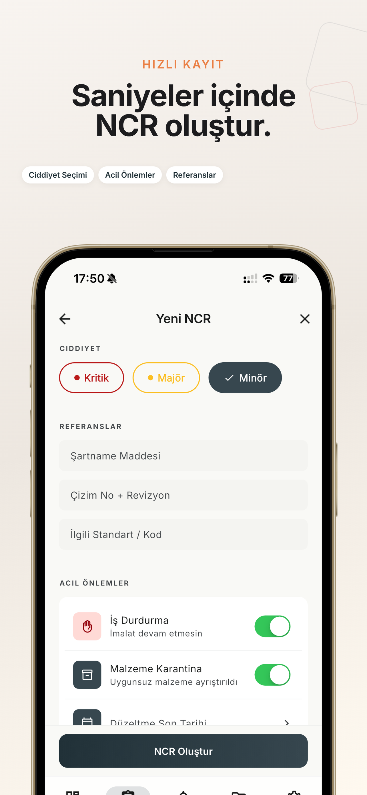 Saniyeler İçinde NCR Oluşturun